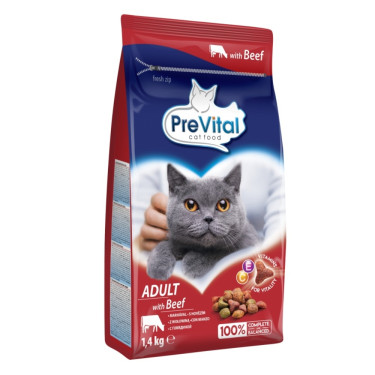 Granule pre mačku PreVital hovädzie 1,4 kg