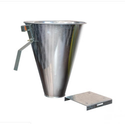 Vykrvovací lievik L, nerez, bazárový tovar