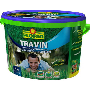 FLORIA Travin 4 kg, trávnikové hnojivo s účinkom proti burine 