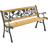Záhradná lavička Beta - kovová s drevom, 122 x 54 x 73 cm