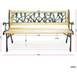 Záhradná lavička Delta - kovová s drevom, 122 x 54 x 73 cm