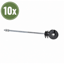 Kruhový izolátor pre predsadené elektrické ohrady s podperou, dĺžka 20 cm, závit M6 - 10 ks