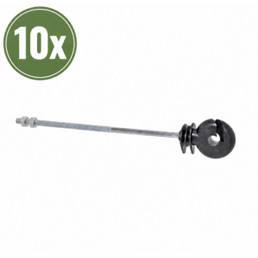 Kruhový izolátor pre predsadené elektrické ohrady s podperou, dĺžka 20 cm, závit M6 - 10 ks