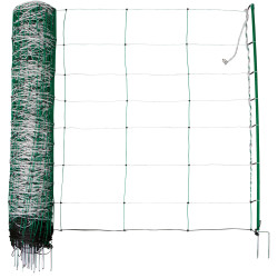 TitanNet sieť pre ovce, 50 m × 108 cm, dvojitý hrot, bielo-zelená, AKO
