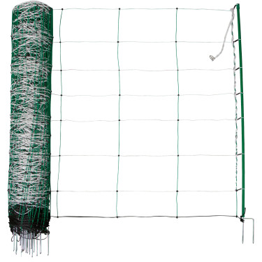 TitanNet sieť pre ovce, 50 m × 108 cm, dvojitý hrot, bielo-zelená, AKO
