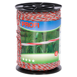 Lanko pre elektrický ohradník PROFI 400 m biela/červená 