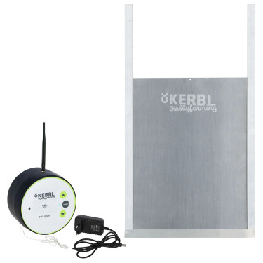 Automatické dvierka do kurníka Kerbl Duo Smart vrátane posuvných dvierok M, 300 x 400 mm