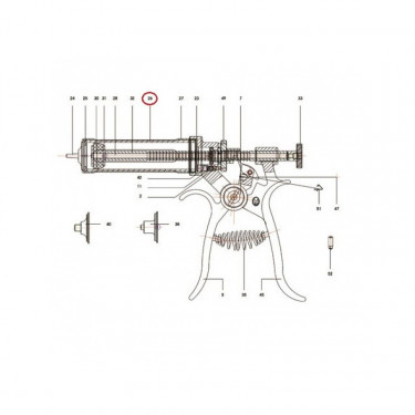 Valec sklenený pre poloautomat Roux-Revolver, 30 ml