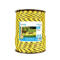 Lano pre elektrický ohradník, priemer 6 mm, žlto-čierne