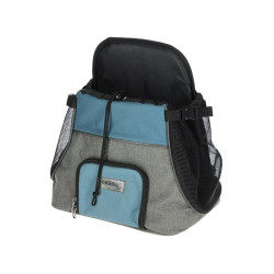 Cestovný batoh na psa Vacation, predný, 31x24x38 cm sivý/modrý