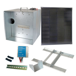 Základná sada na solárny ohradník s prenosnou schránkou, regulátor 10 A, panel 40 W, konzola