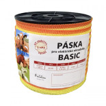 Páska BASIC 20 mm pre el. ohradník, 4x0,16 mm Niro, žlto-oranž.