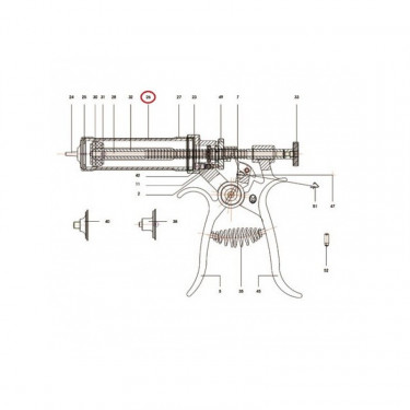 Valec sklenený pre poloautomat Roux-Revolver, 50 ml