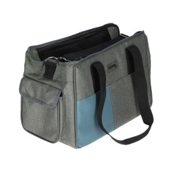 Cestovná taška na psa Vacation cez rameno 40x20x27 cm šedá/modrá