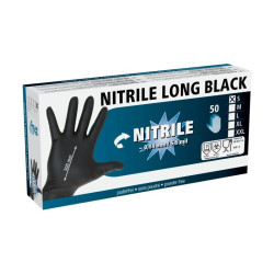 Rukavice nitrilové čierne, dlhé 30 cm