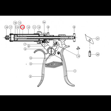 Tiahlo piestnej tyče k poloautomat Roux-Revolver, 50 ml  