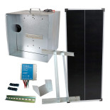 Základná sada na solárny ohradník s prenosnou schránkou, regulátor 10 A, panel 100 W, konzola
