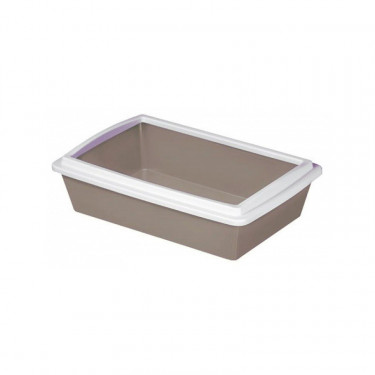 Toaleta pre mačky TRAY 2 - mačacie WC s okrajom, 50x35x12cm, púdrovo hnedá
