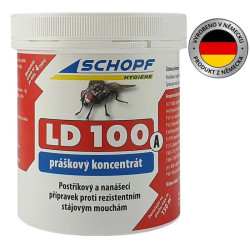 LD 100 A 250g proti rezistentným muchám v stajni, insekticíd na muchy  