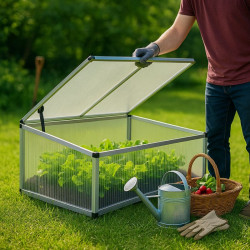 Wiltec Double Cold Frame skleník z hliníka, 100 x 120 x 40 cm